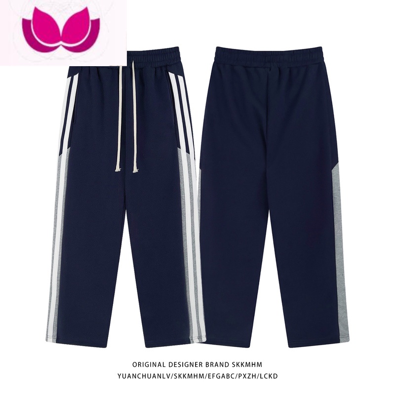 七斓PXZH 美式hiphop运动裤男女高街潮条纹直筒长裤子休闲卫裤