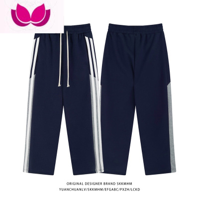 七斓PXZH 美式hiphop运动裤男女高街潮条纹直筒长裤子休闲卫裤