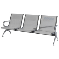 臻远 ZY-JCY-03 连排椅机场椅公共座椅等候椅 银色机场椅三人位
