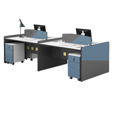 迅众 2400*1200*800mm四人位含柜 办公家具简约屏风工作位职员办公桌简约屏风工作位职员桌