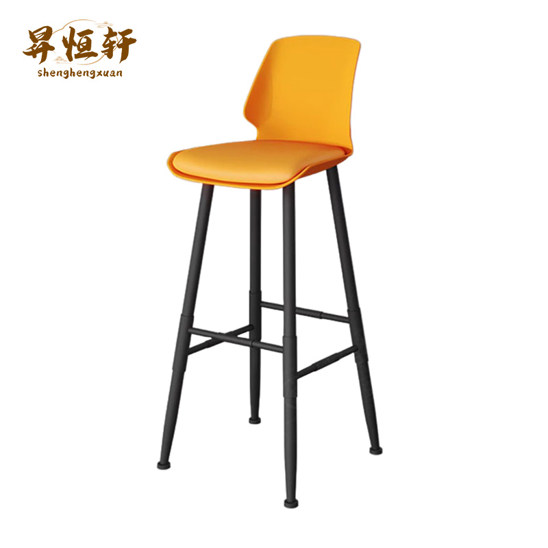 家用靠背椅轻奢简约吧椅前台高脚凳吧台凳子