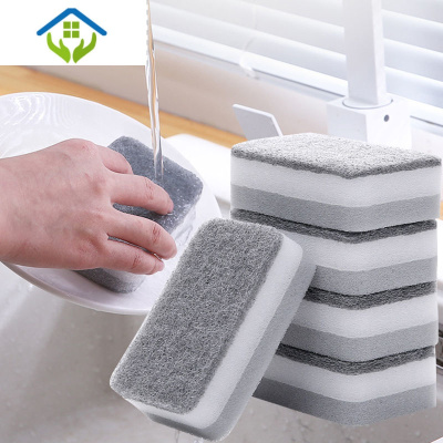 御蓝锦高品质-纳米洗碗海绵擦百洁布家用厨房清洁双面海绵块洗锅碗擦*+纳米高品质海绵擦5片-+*
