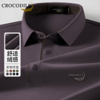 鳄鱼恤CROCODILE 专款男士商务长袖polo衫秋冬舒适柔软休闲T恤