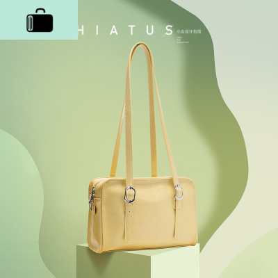 油蜡皮长柄单肩方包纯色简约大容量休闲轻便肩背包剑桥方包NEW LAKE女斜挎包