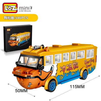 城市公交汽车伦敦双层观光巴士校车拼插积木模型大巴车兼容乐高1115冲浪鸭546粒