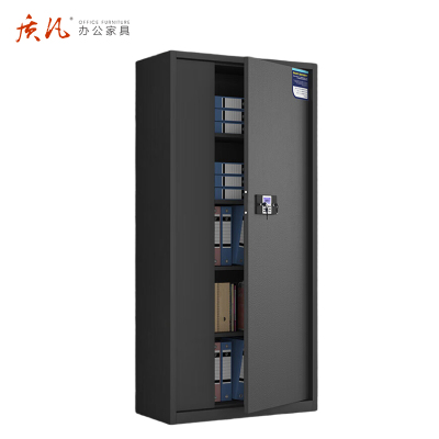 质凡 保密柜通体柜无抽黑色/电子密码锁款 /ZF-BMG050/1850*420*900mm(厚度0.8mm)