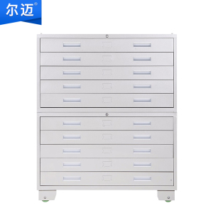 尔迈 钢制铁皮柜0号地图柜底图柜带锁文件柜工程资料图纸抽屉柜 双节柜