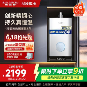 AO史密斯佳尼特13升燃气热水器佳尼特 小体积 不锈钢换热器8年包换 恒温大水量 抗风防冻 JSQ26-TCA1