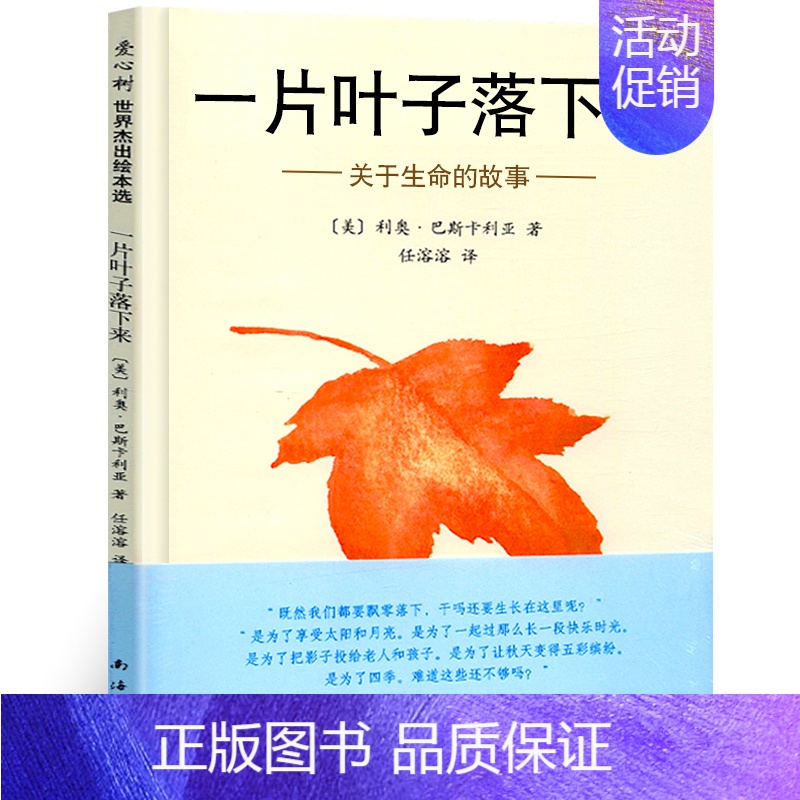 一片叶子落下来 绘本 [正版]安的种子绘本精装 王早早著 棒棒仔品格养成图画书 一年级小学生幼儿园大班中班小班必读课外