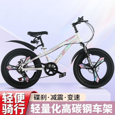 儿童山地车自行车9-20岁18寸22寸24寸学生单车减震碟刹变速一体轮