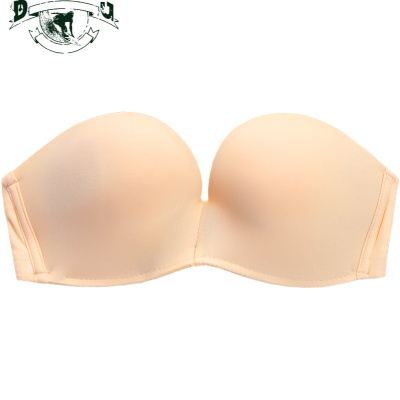 HLCOMAN无肩带文胸聚拢防滑美背礼服内衣女薄款抹胸式裹胸婚纱专用小胸罩抹胸