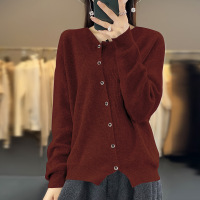 2023秋装新款设计感小众针织开衫女不规则洋气外套女上衣
