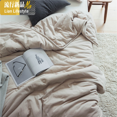 棉针织棉单人被子春秋被150*200水洗超柔加厚双人雪绒被冬被芯 三维工匠