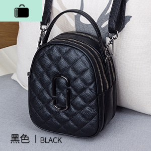 皮女包2020新款潮时尚女士菱格单肩斜挎三层小包包女宽带手机包NEW LAKE 黑色女斜挎包 黑色