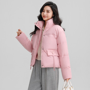 2024羽绒棉服加厚新款冬季短款立领百搭宽松面包服学生棉衣外套女