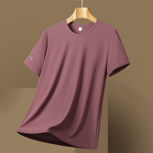 渔人船长夏季加肥加大大码男士运动T恤轻薄透气纯色休闲圆领短袖