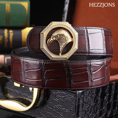 赫泽琼斯HEZZJONS正品鹰头皮带原创手工擦色牛皮腰带时尚个性商务休闲奢侈品皮带送礼腰带