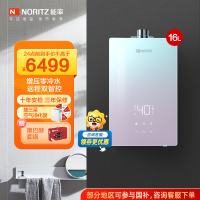 能率(NORITZ) 16升燃气热水器 GQ-16EQ5AFEXQ(天然气) 增压零冷水 语音&app双智控 水量伺服器