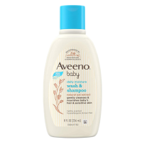 (韩版)进口美国艾维诺 Aveeno天然燕麦婴儿无泪洗发水沐浴露二合一236ML-浅蓝盖(0岁以上)