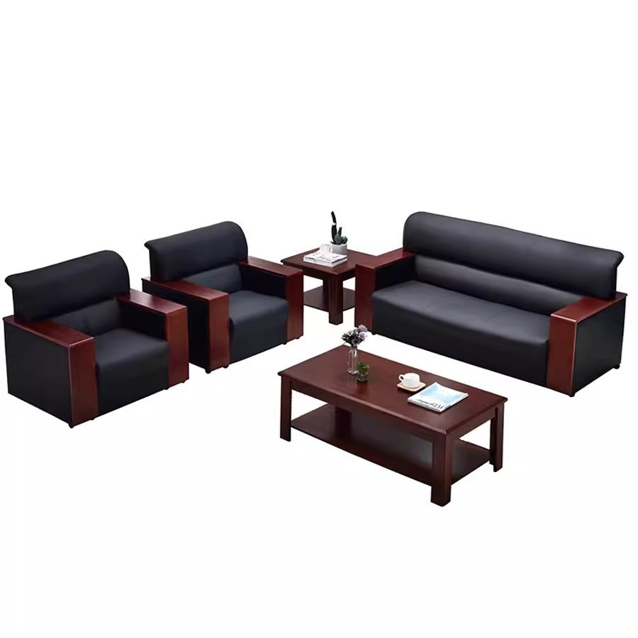 迅迈 油漆办公室家具接待室会客沙发 1+1+3+茶几+方几(耐磨西皮)单位 ;套