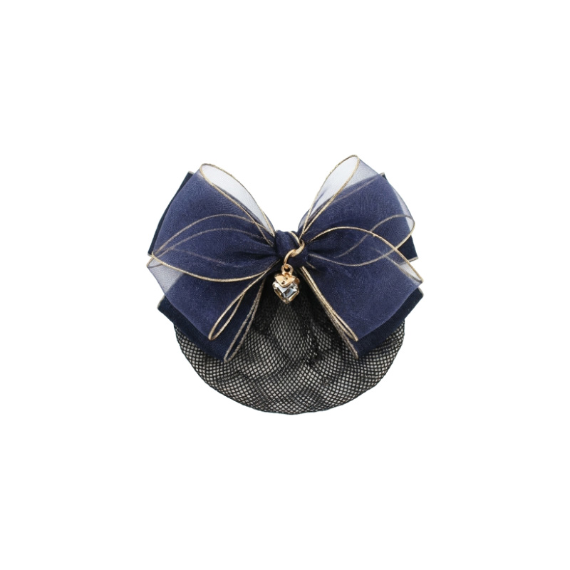 山之只 职业头花水晶吊坠发夹 藏青色12*7cm 个