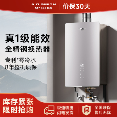 A.O.史密斯一级能效16升零冷水精钢燃气热水器 JSLQ28-BJEWi