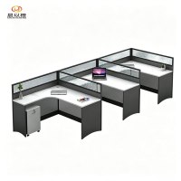 晨以橙 屏风工位职员办公桌 L型3人位 套