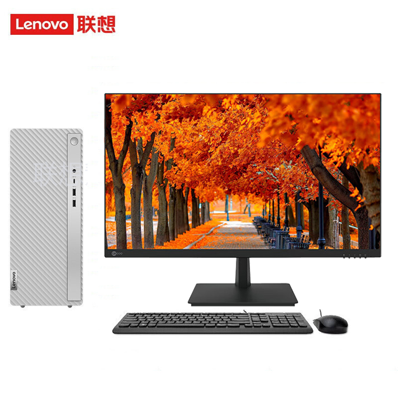 联想(Lenovo)天逸510Pro 台式机电脑整机 (i7-12700F 32G 1T+256G MAX100 2G独显 Win11)23.8英寸显示器 商用家用办公学习 定制