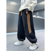 儿童装男童加绒裤子新款秋冬款男孩中大童冬季加厚运动卫裤潮