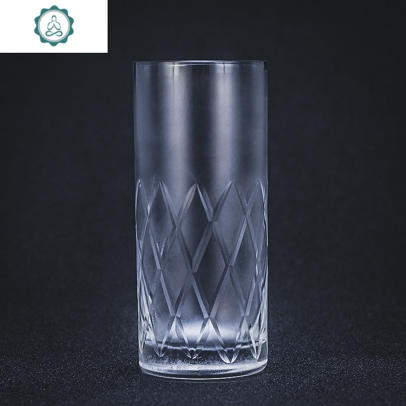酒吧传奇 水晶柯林杯 直身水杯鸡尾酒杯啤酒果汁杯 封后 菱形刻花款