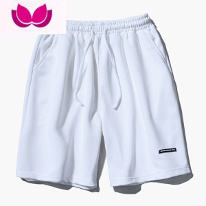 七斓潮牌冰丝运动短裤男士夏季新款抽绳裤宽松休闲五分裤学生纯色中裤