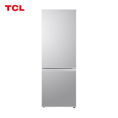 TCL R163F1G-B 双门小型冰箱 迷你电冰箱闪白银 一体成型箱体