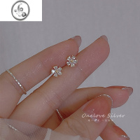 JiMiS925银银锆石花朵耳环2022年新款潮耳钉小众设计感高级精致耳饰