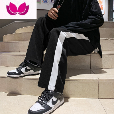 七斓运动休闲裤男直筒九分宽松ins潮牌港风学生韩版潮流百搭裤子