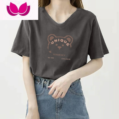 七斓2022夏季新款女士大码宽松短袖T恤女宽松垂感时尚打底衫正肩上衣