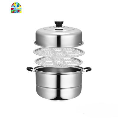 源派加厚加深多层不锈钢蒸锅家用蒸笼汤锅电磁炉锅具 FENGHOU 28CM加高加厚二层