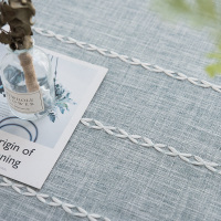 美帮汇素色小桌布书桌少女风北欧学生宿舍化妆台格子办公桌布艺