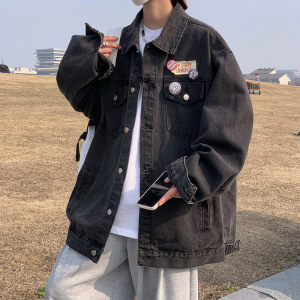 牛仔夹克男美式潮牌春秋新款宽松百搭青少年痞帅潮流夹克男士上衣