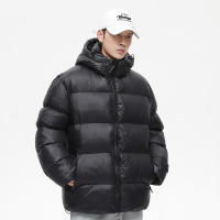 黑金情侣棉服冬装新款韩版连帽加厚棉衣女宽松保暖外套男连帽男士