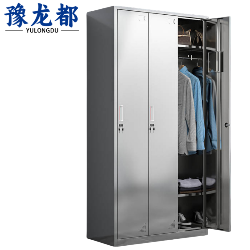 豫龙都不锈钢衣柜三门台