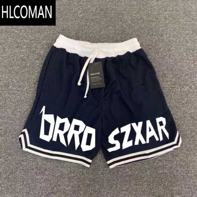 HLCOMAN美式篮球短裤男夏季潮牌网眼速干跑步训练裤复古宽松四分运动裤