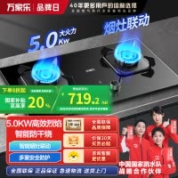 万家乐JZT-KV063B烈火灶可烟灶联动燃气灶具家用厨房台嵌两用双眼灶一级能效5.0KW火力天然气