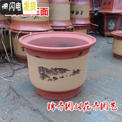 三维工匠 梅花盆 兰花盆 盆景花盆 特大 陶瓷花盆 口径25两个盆[送托盘] 大花盆容器