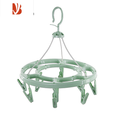 三维工匠成人防风晾衣架塑料32夹子衣架儿童袜子架婴儿家用多晾晒架子