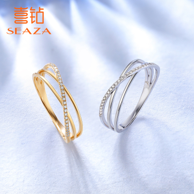 SEAZA喜钻叠戴系列-18K金钻石戒指排戒钻戒简约百搭可叠戴个性时尚多款可选
