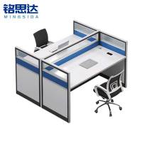 铭思达屏风工位对坐双人位带椅套