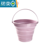 敬平色彩水桶美术生外出写生画画用的折叠硅胶专业水粉小桶便携笔桶 粉色5L