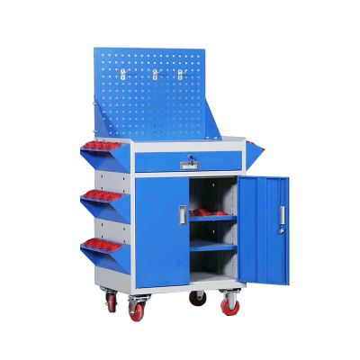 格具(GEJU) 工具柜五金多功能车间工厂维修工具零件整理柜 带侧刀具柜灰蓝套色