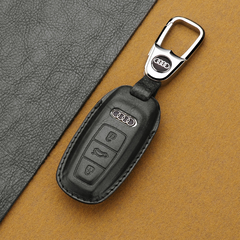 奥迪a6l钥匙包真皮钥匙套a8l钥匙扣q8奥迪a7汽车钥匙保护壳传枫
