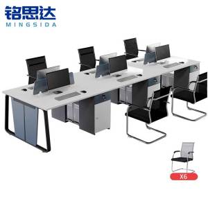 铭思达屏风工位六人位含椅套